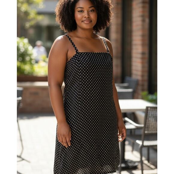 TAHARI Arthur S. Levine Dresses & Skirts - TAHARI Arthur S. Levine Size 16 Black White Polka Dot Lined Sleeveless Sundress